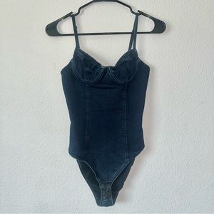 Small American Apparel Denim Bodysuit